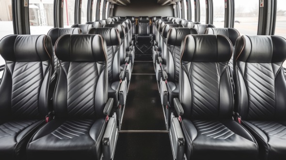 50 passenger charter bus inside cincinnati