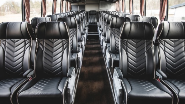 54 passenger charter bus inside columbus