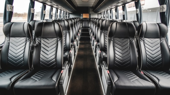 55 passenger charter bus inside cincinnati