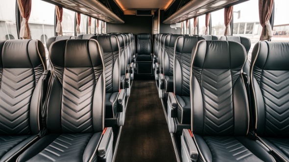 56 passenger charter bus inside cincinnati