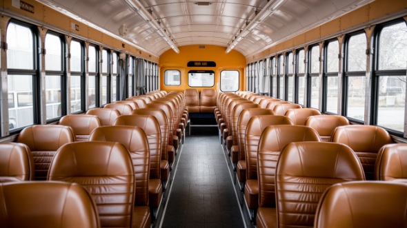 school bus rental interior bloomington